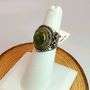 Vintage Navajo Sterling Ring Ajax Turquoise